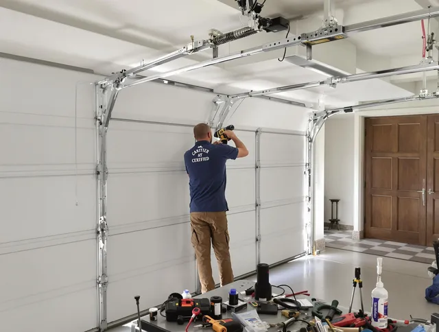 Cornelius Garage Door Repair certified technician performing precision garage door repair in Cornelius